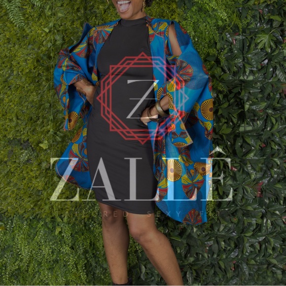 Zallê Couture Original Ankara Print Cape - Picture 4 of 5